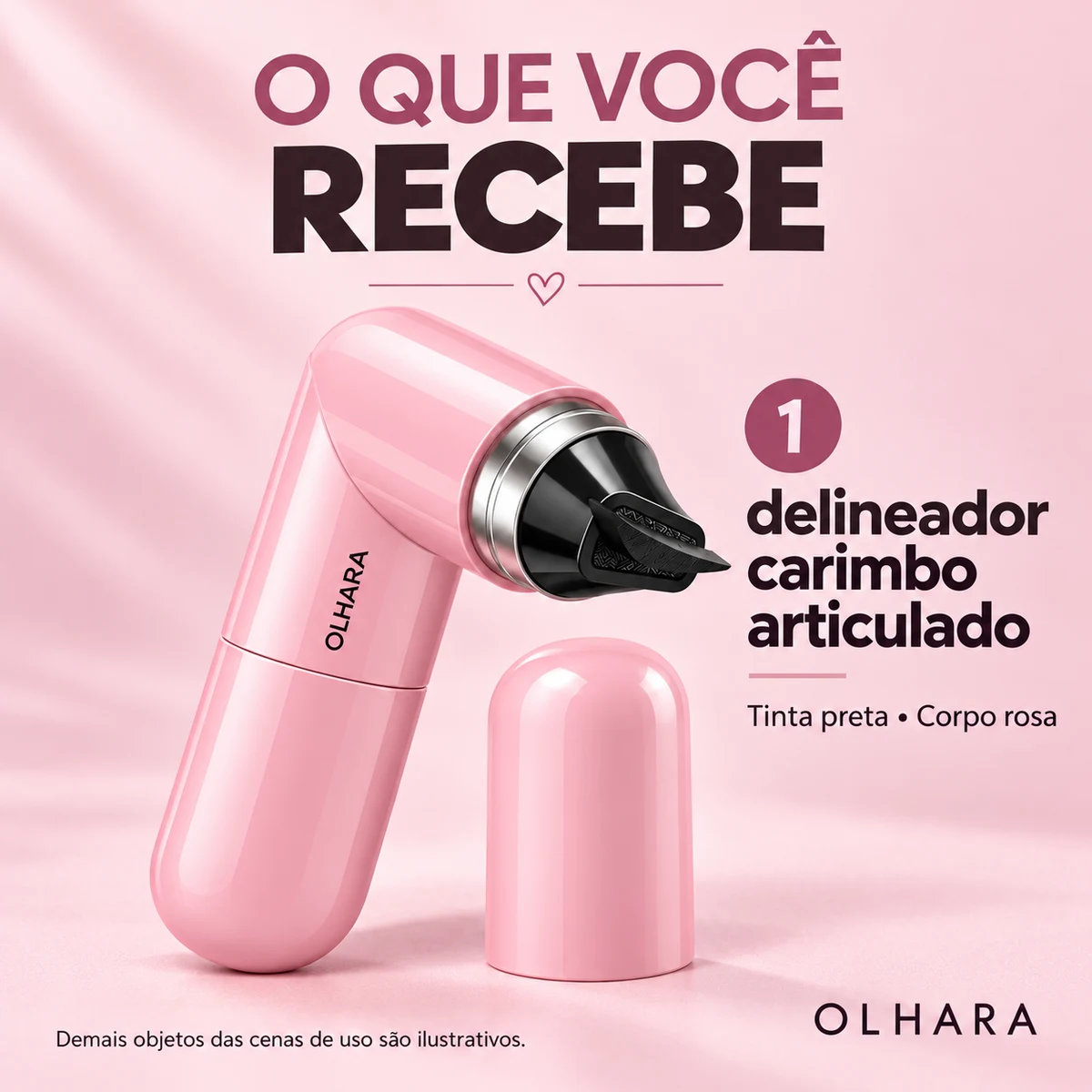 Itens que acompanham Delineador Carimbo Articulado
