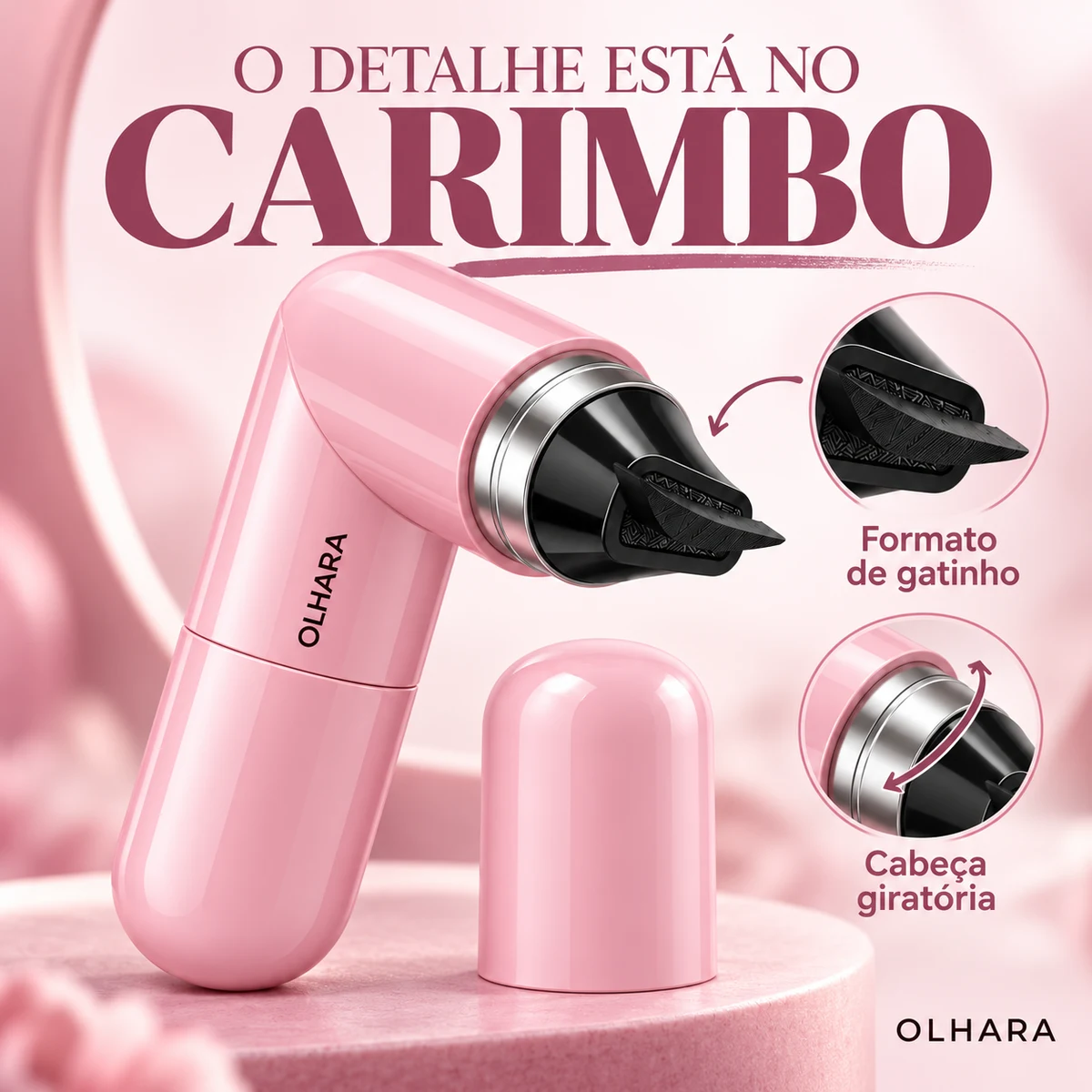 Detalhes de construção, materiais ou ajustes de Delineador Carimbo Articulado
